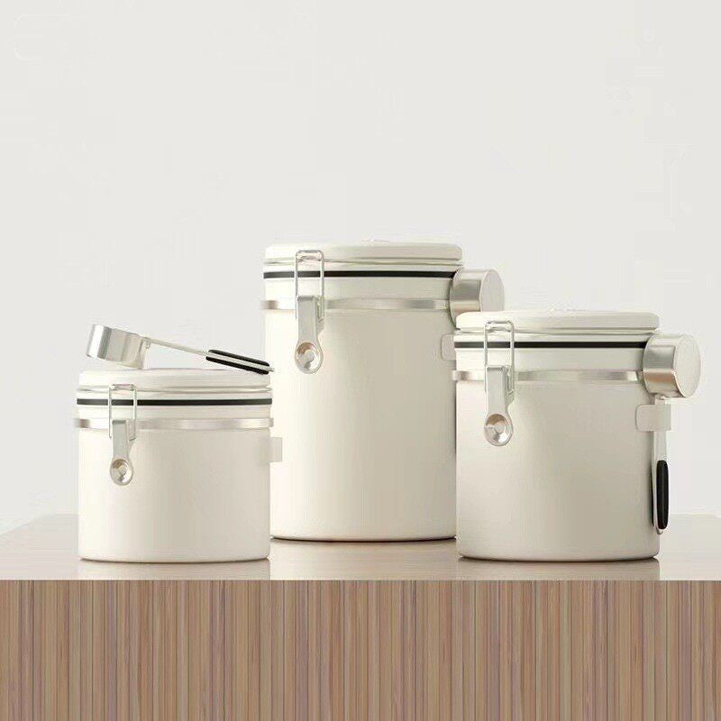 Nami Premium 304 Stainless Steel Coffee Canister with One-Way Degassing Valve | Airtight Storage Jar for Coffee Beans, Tea, Nuts & Dry Goods( (1.5L / 1.8L))