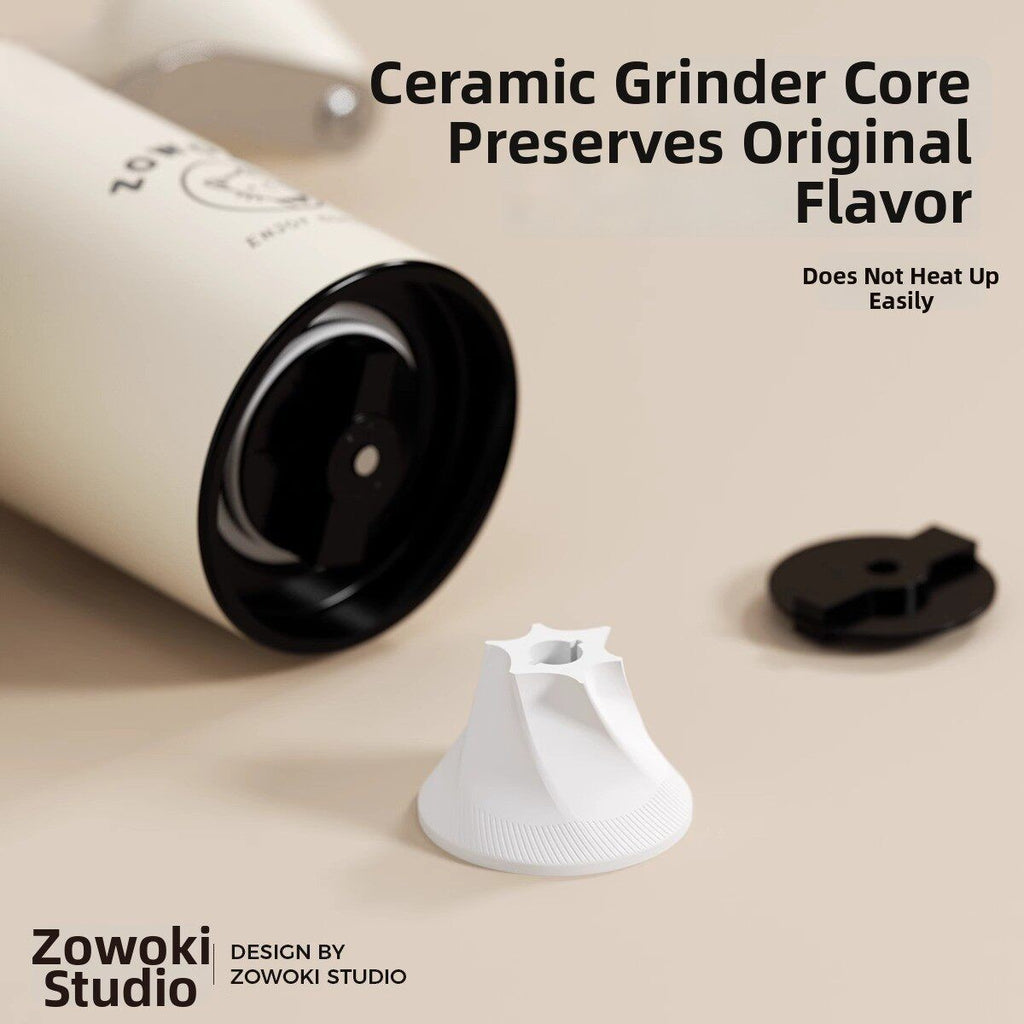zowoki Portable Manual Coffee Grinder, Handheld Bean Mill & Pour-Over Kit for Home Brewing, Minimalist Coffee Gear