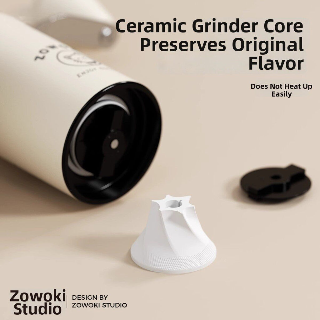zowoki Portable Manual Coffee Grinder, Handheld Bean Mill & Pour-Over Kit for Home Brewing, Minimalist Coffee Gear
